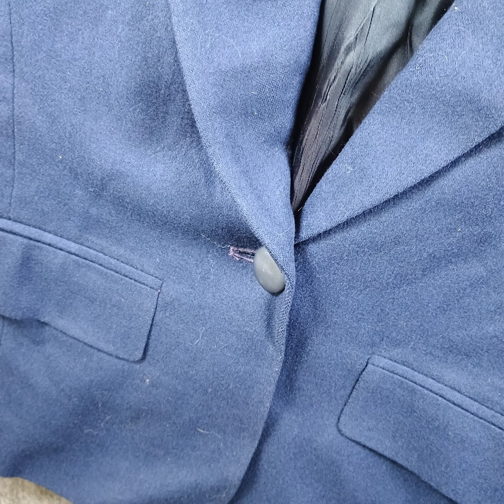 Pendleton Blazer Womens 12 Navy Blue 100% Virgin Wool Sport Coat Made in USA - Picture 5 of 10